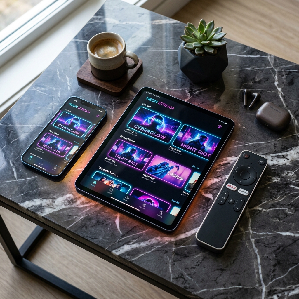 Smartphone and TV showing multi-device compatibility